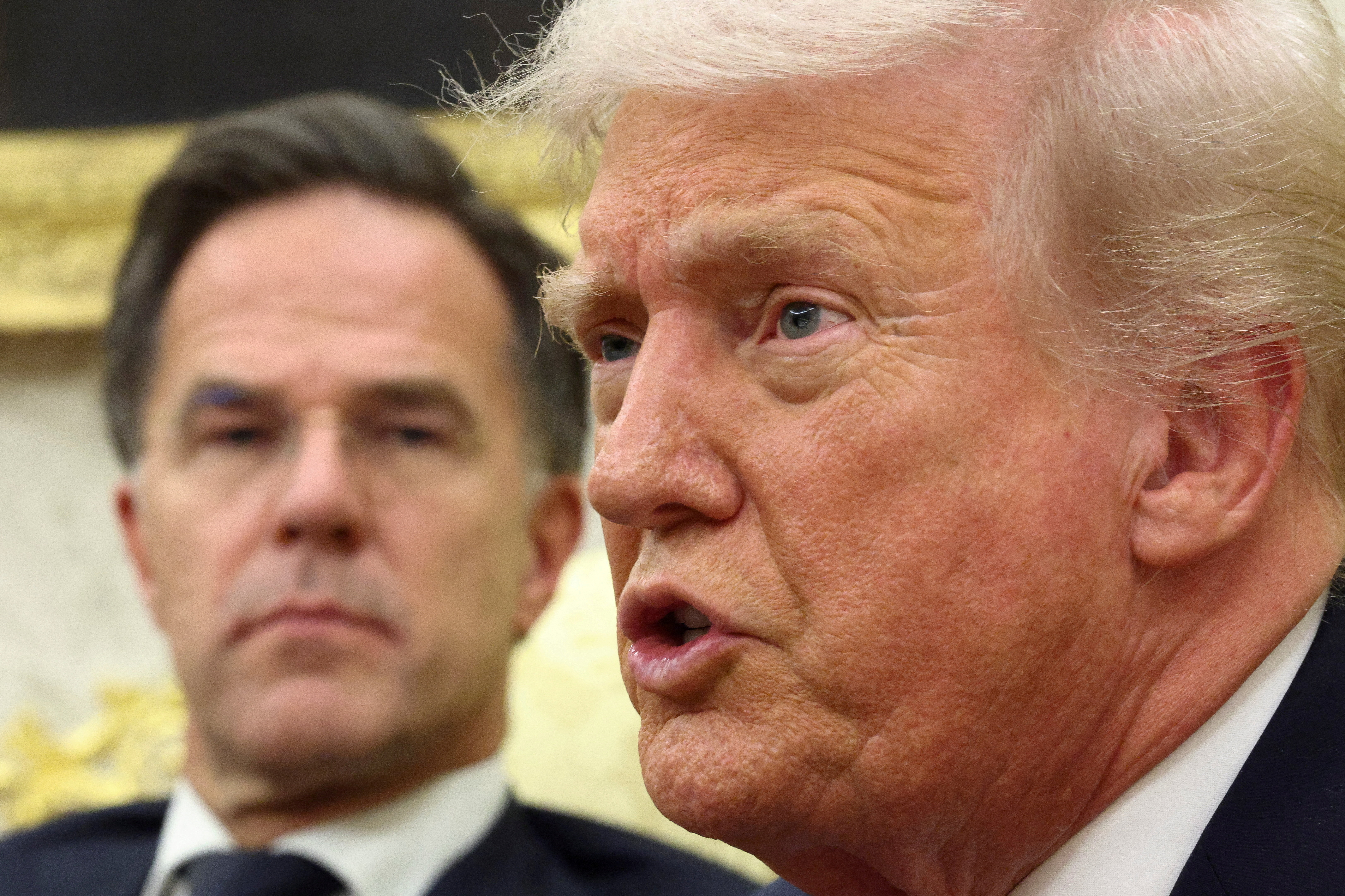 FILE PHOTO: U.S. President Trump meets with NATO Secretary General Rutte in Washington