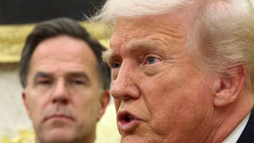 FILE PHOTO: U.S. President Trump meets with NATO Secretary General Rutte in Washington