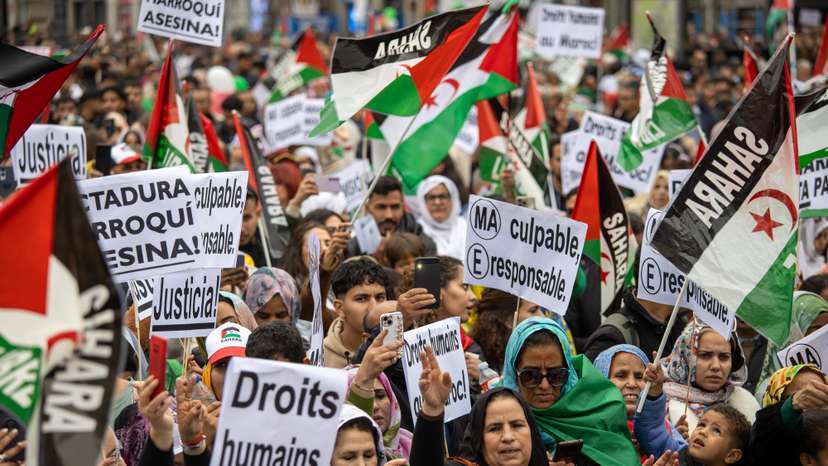Saharahuis demonstration in Madrid, Spain - 16 Nov 2024