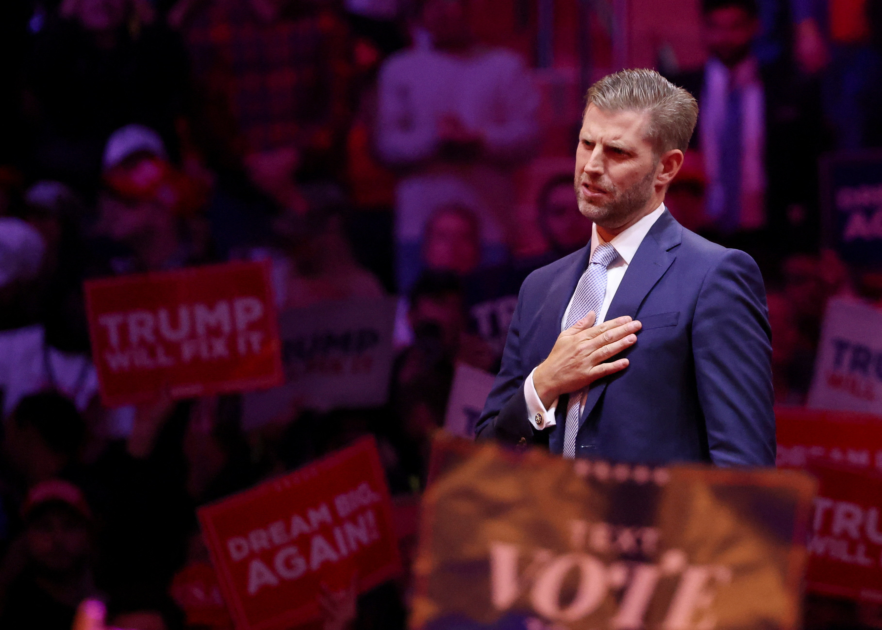 Republican presidential nominee and former U.S. President Donald Trump holds a rally at Madison Square Garden