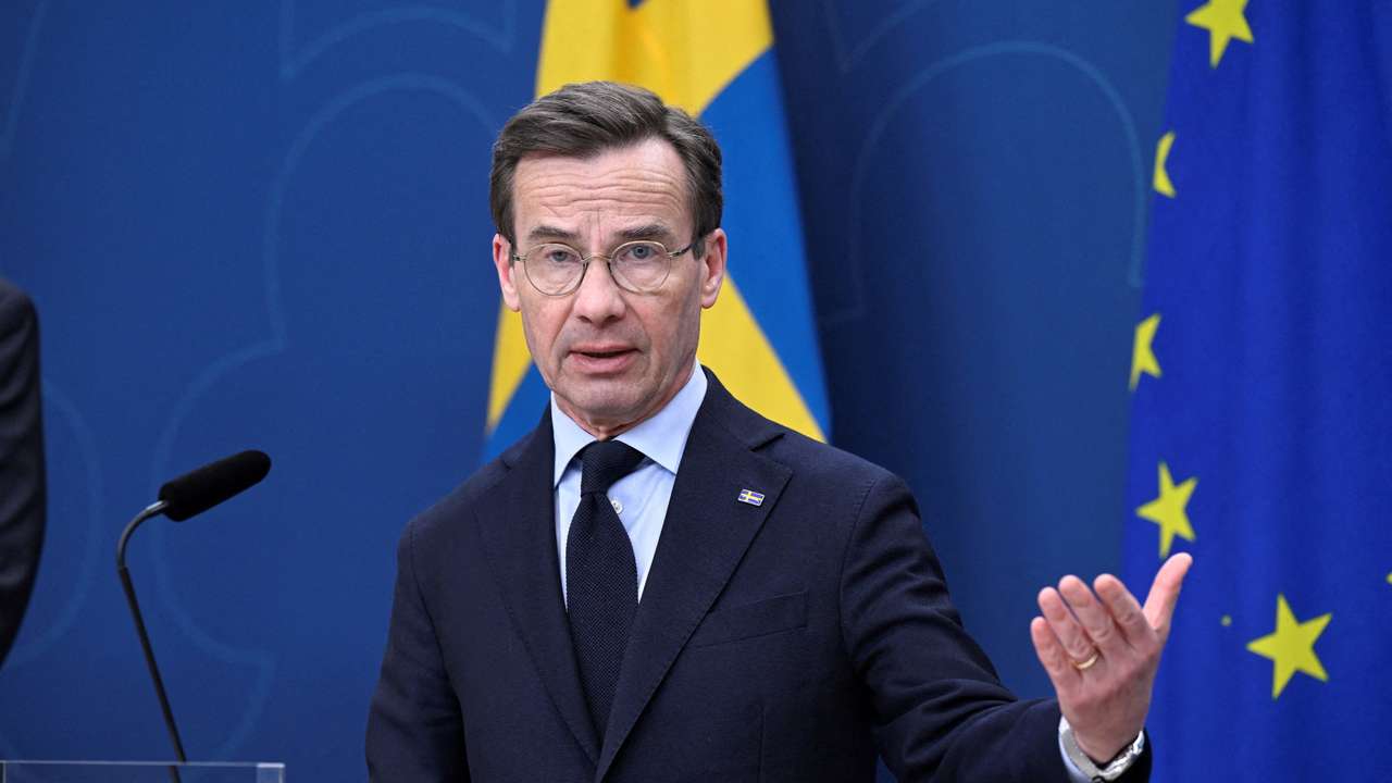 FILE PHOTO: Representatives from the Swedish coalition government hold a joint press conference in Sweden
