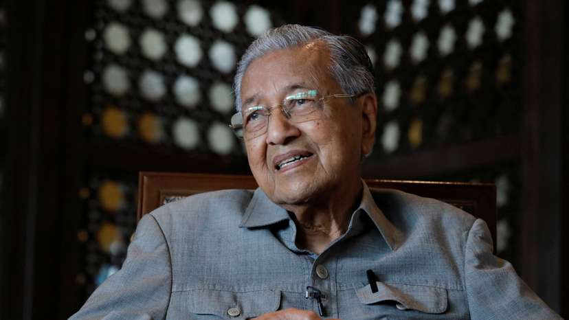 Former Malaysian Prime Minister Mahathir Mohamad speaks during an interview in Putrajaya