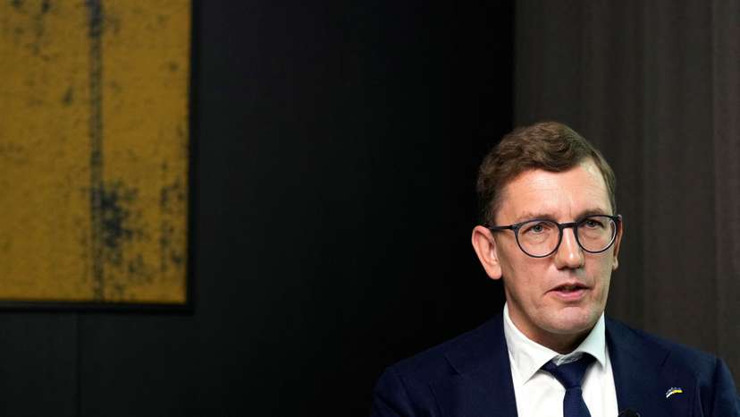 Estonian Prime Minister Michal speaks during interview in Tallinn