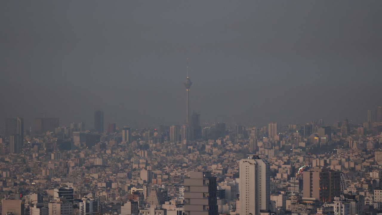 A general view of Tehran after several explosions were heard, in Tehran