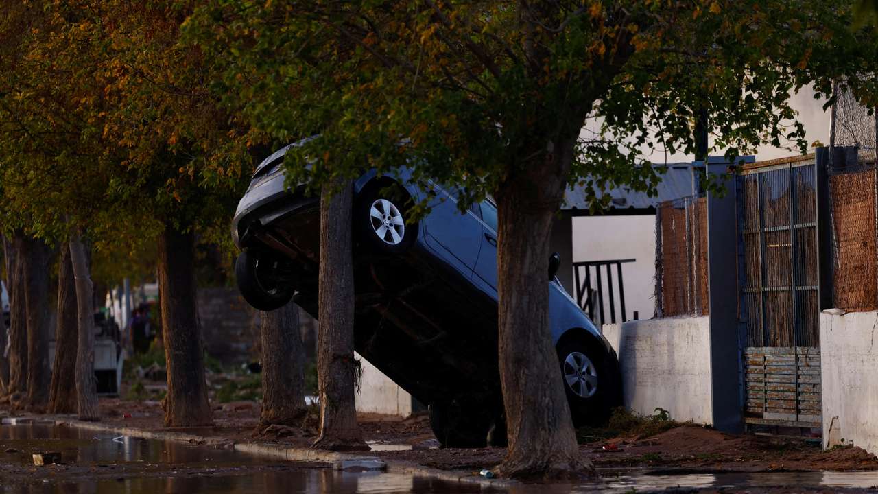 Aftermath of floods in Utiel