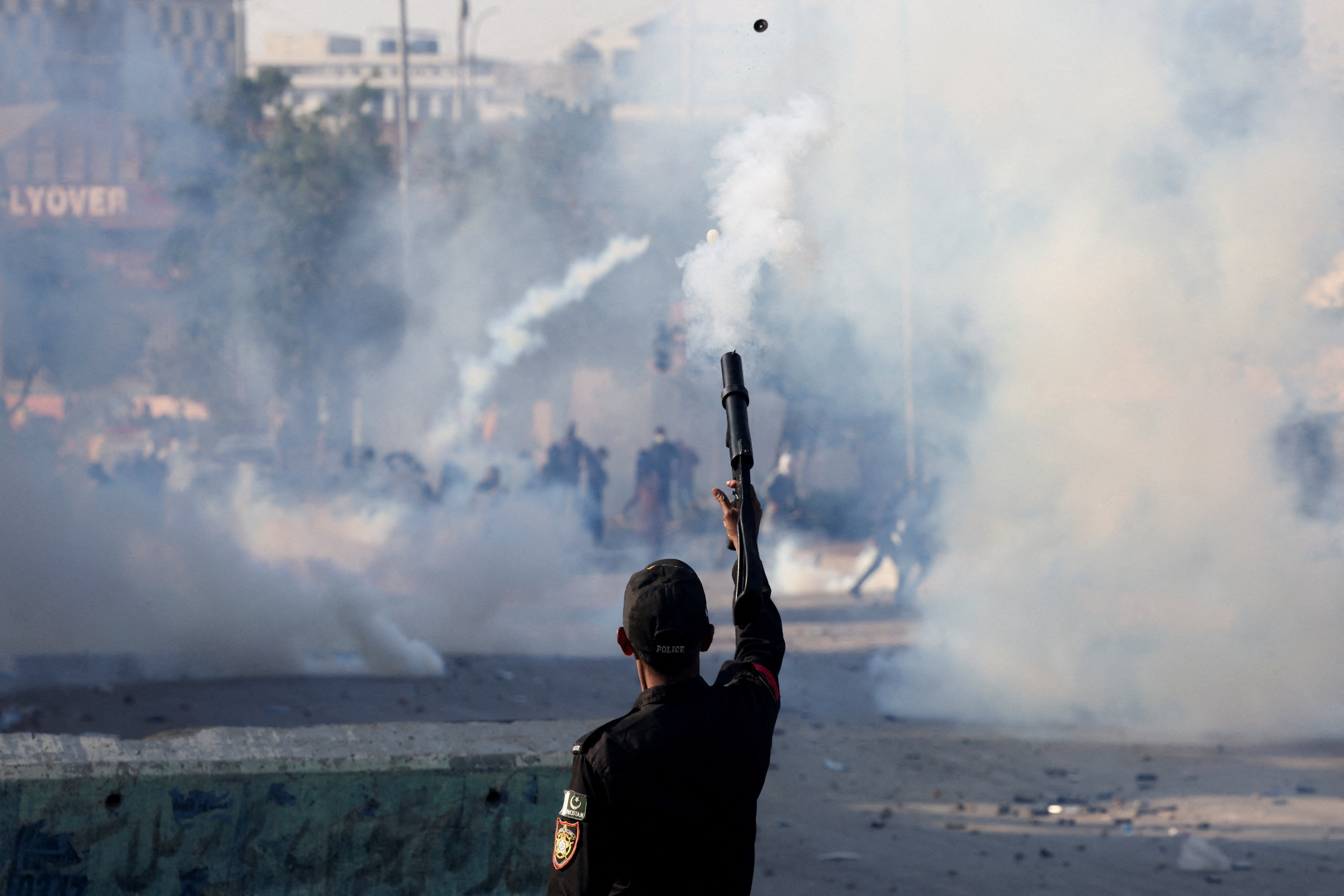 Protest outside the U.S. Consulate General, following news of U.S. and Israeli strikes on Iran that killed Iran's Supreme Leader Ayatollah Ali Khamenei, in Karachi
