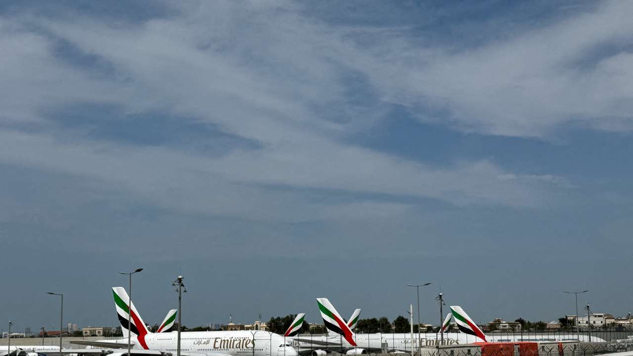 Exterior of Dubai International Airport (DXB) after two drones came down in the vicinity of the airport, in Dubai
