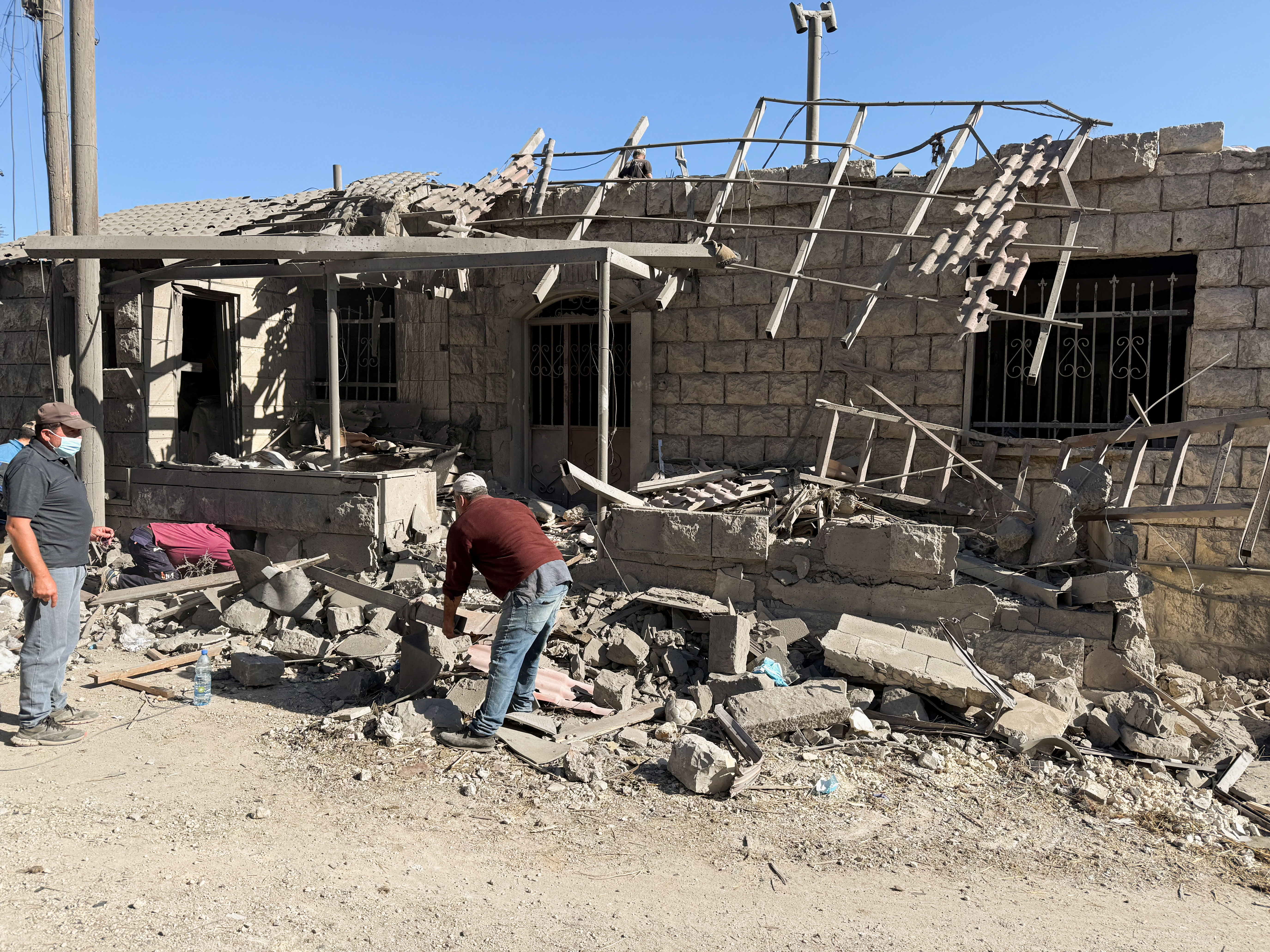 Aftermath of an Israeli air strike in Aitou