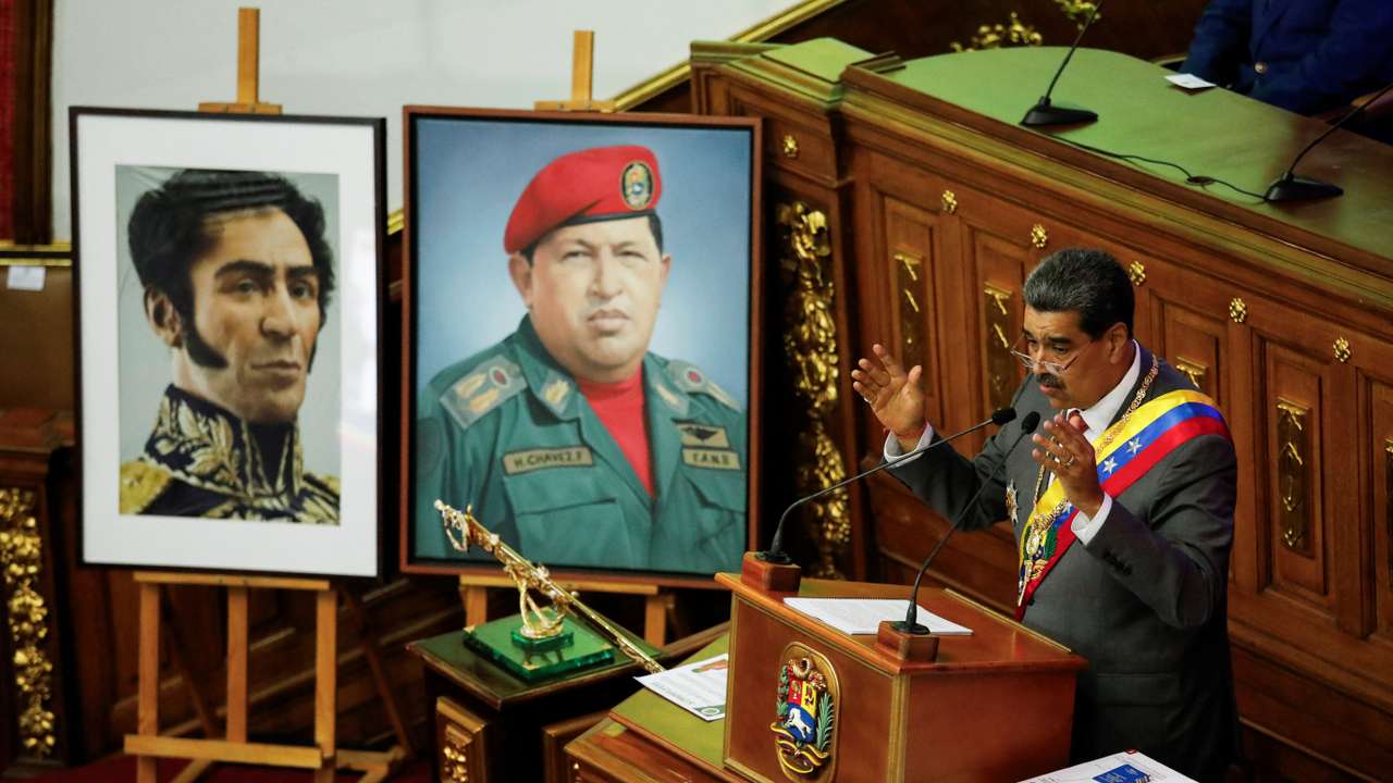 Venezuela's President Maduro delivers his annual address to the nation, in Caracas
