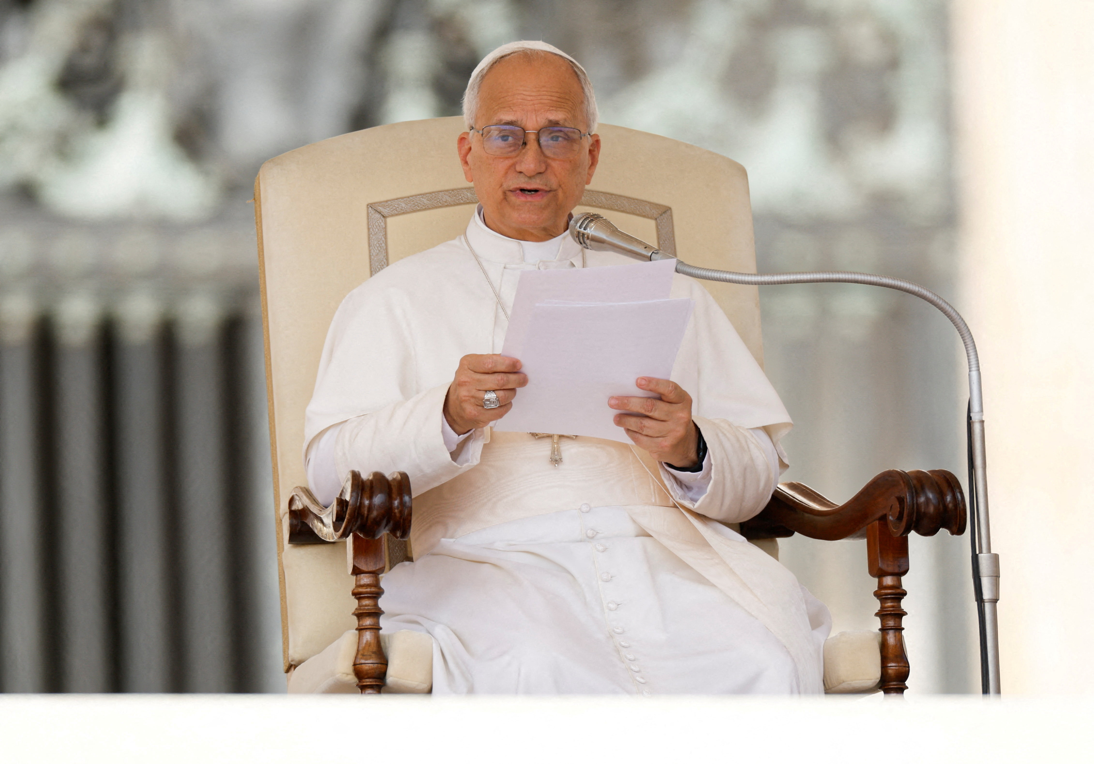 Pope Leo XIV holds general audience in St. Peter's Square at the Vatican