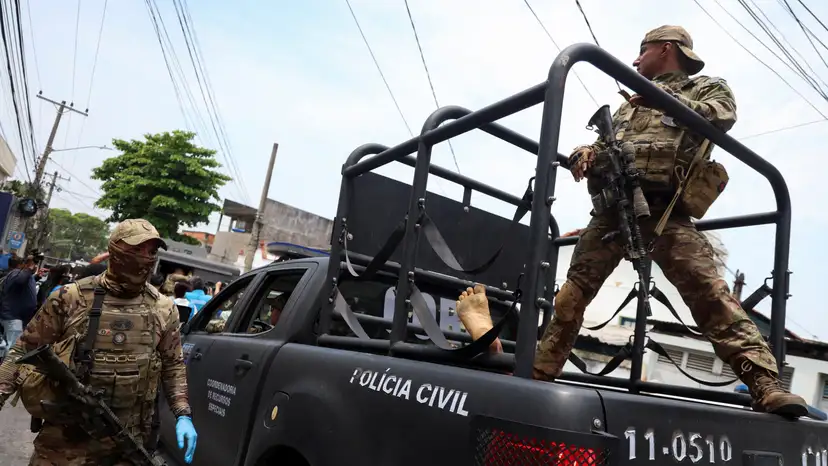 Police operation against drug trafficking at the favela do Penha in Rio de Janeiro