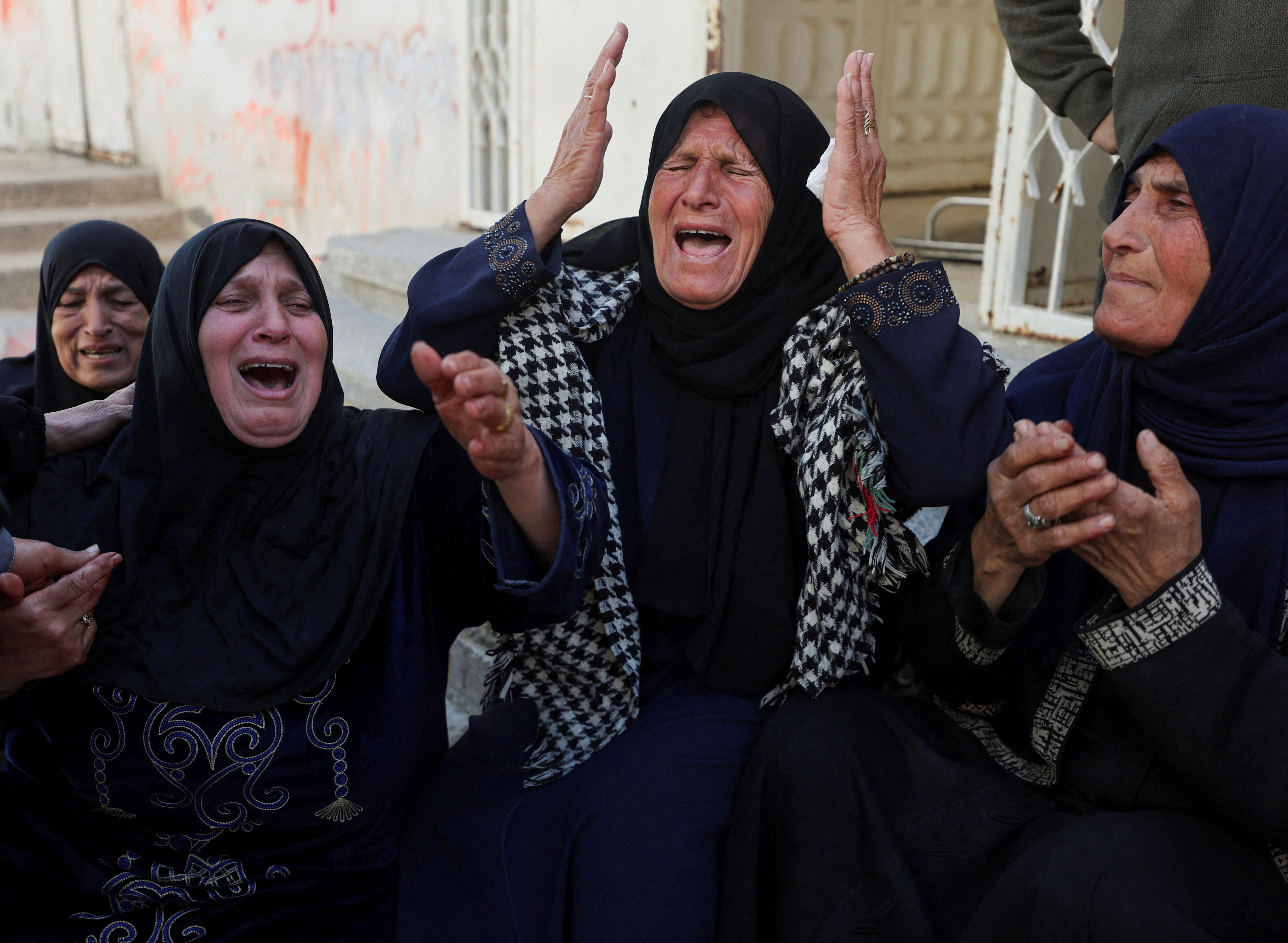 Funeral of Palestinians killed in an Israeli strike, according to medics, in Gaza City