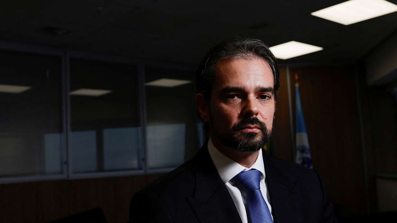 Director of the Federal Police's International Cooperation department and Interpol Vice-President for the Americas, Valdecy Urquiza, poses for a picture during an interview with Reuters in Brasilia