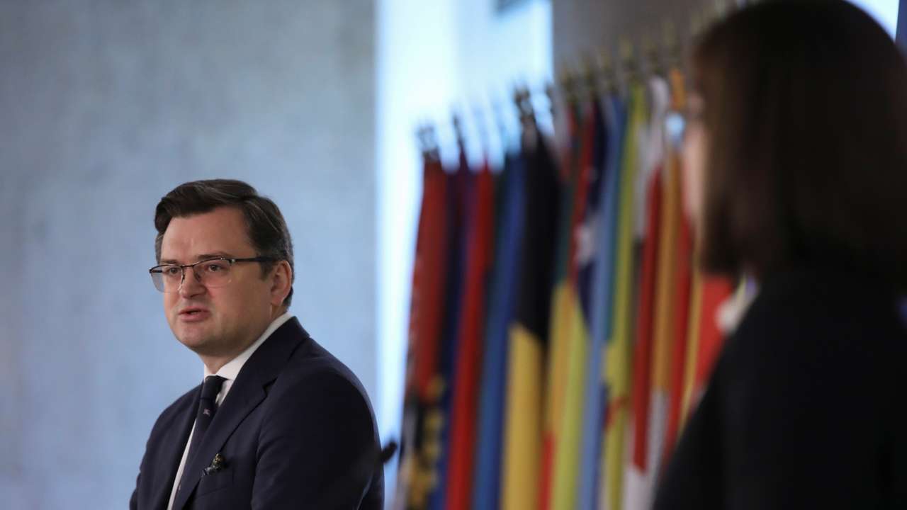 FILE PHOTO: Ukraine's Foreign Minister Dmytro Kuleba visits Bulgaria