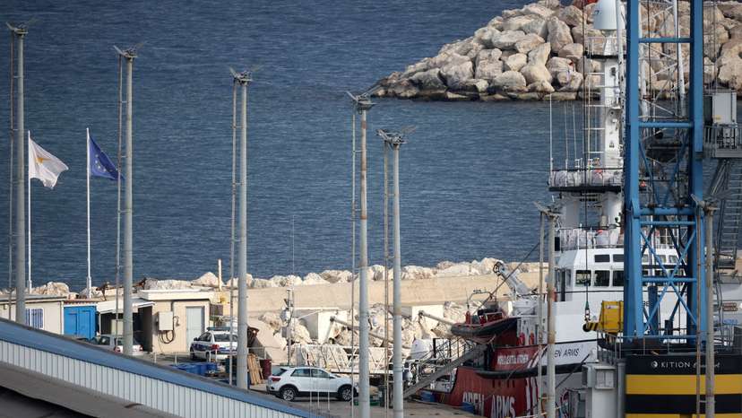 Spanish NGO Open Arms rescue vessel at the port of Larnaca