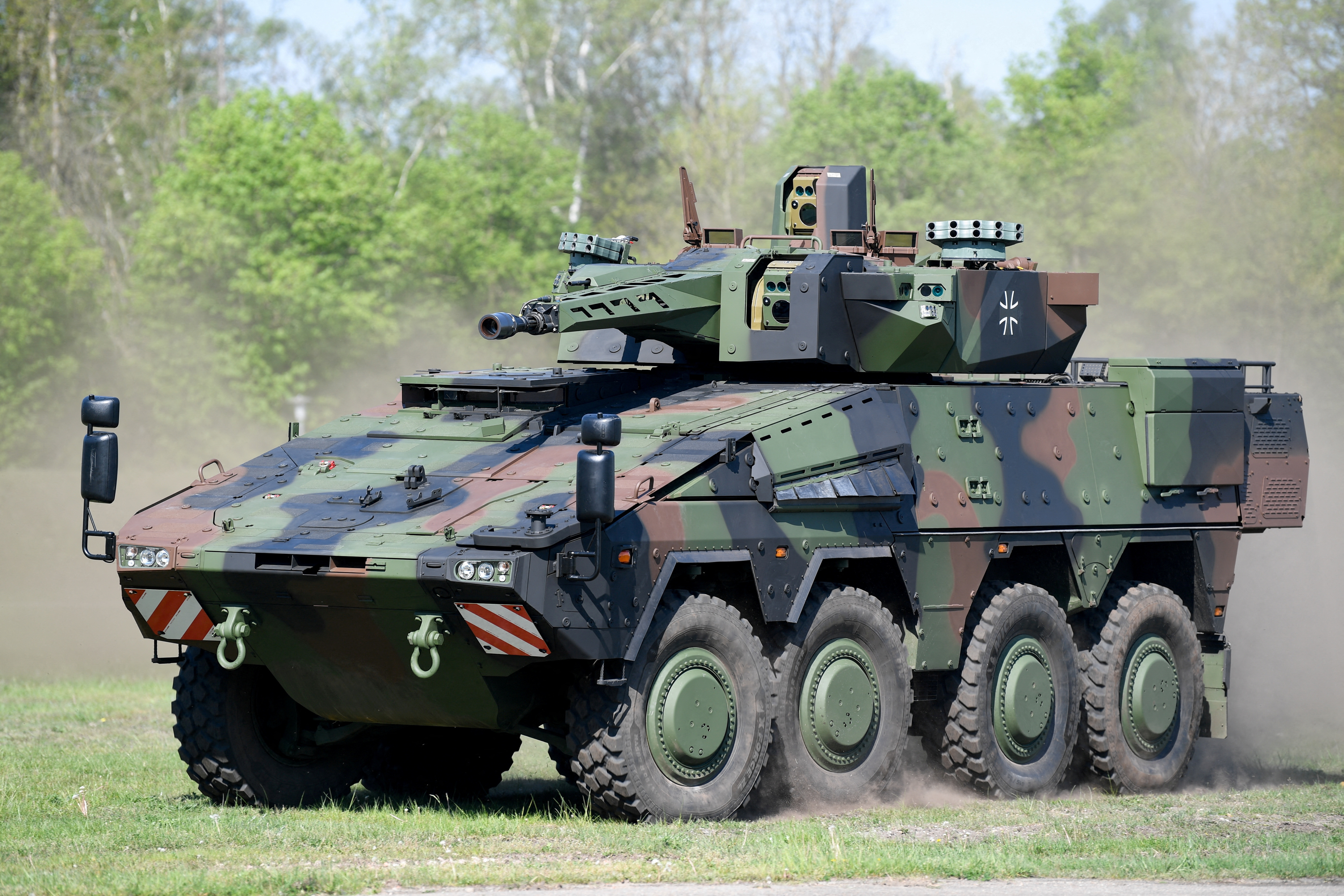 FILE PHOTO: Rheinmetall hands over the first Boxer armoured transport vehicle to Bundeswehr in Unterluess