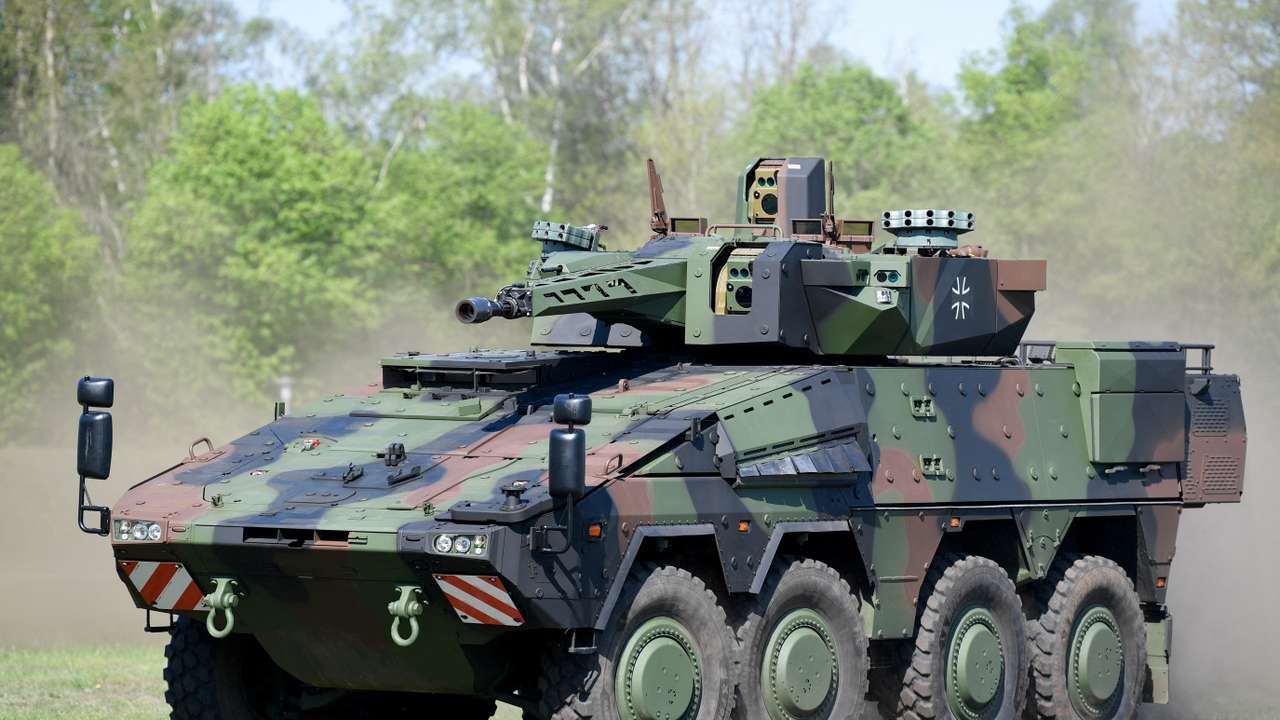 FILE PHOTO: Rheinmetall hands over the first Boxer armoured transport vehicle to Bundeswehr in Unterluess