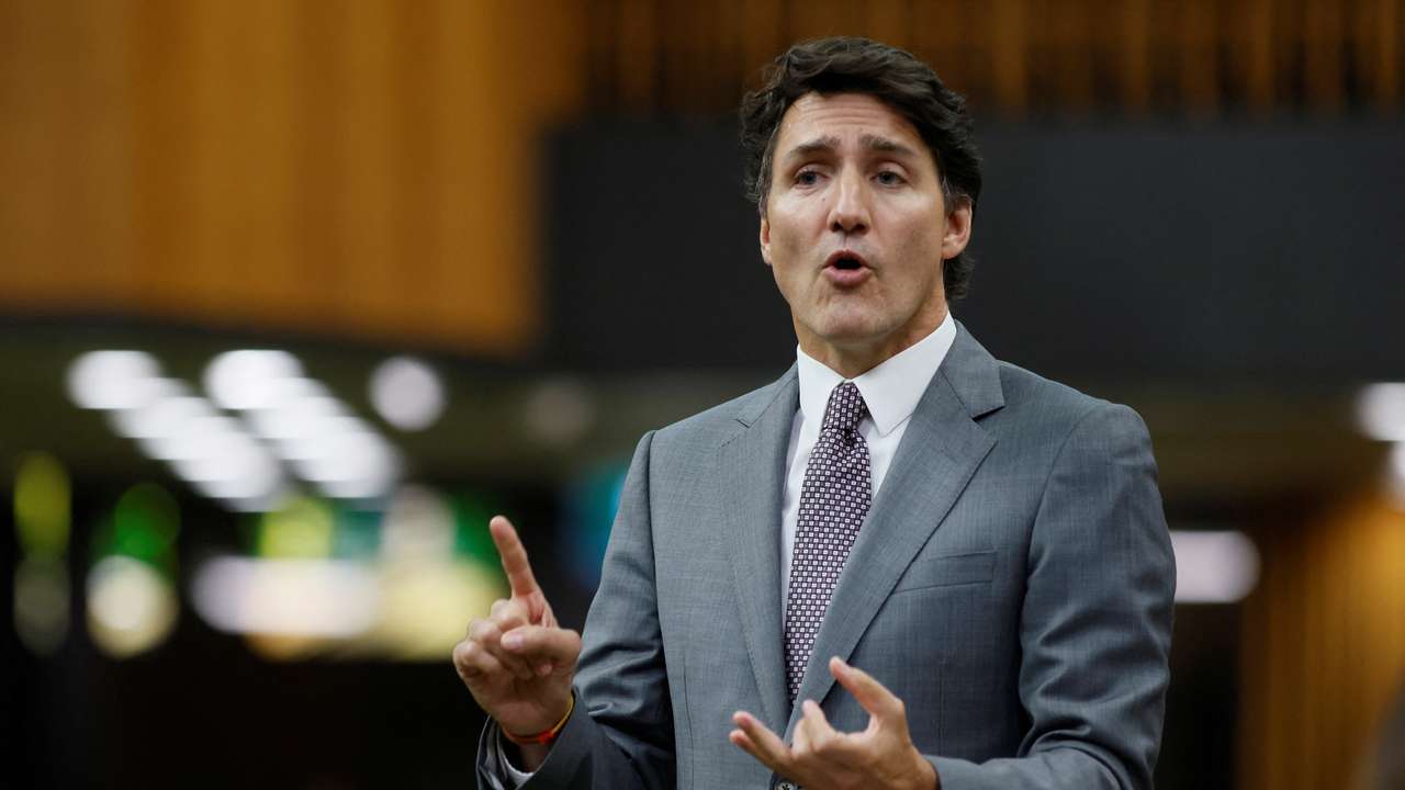 Canada's Prime Minister Justin Trudeau speaks during Question Period in the House of Commons on Parliament Hill in Ottawa