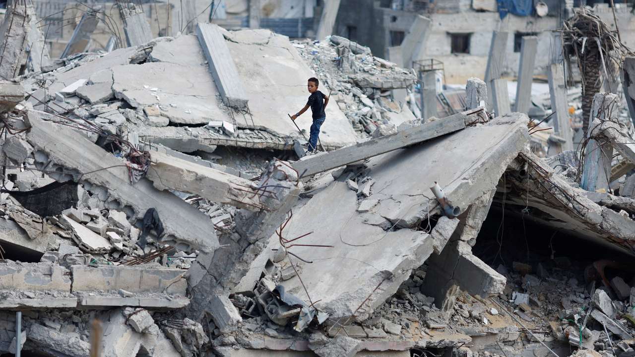 Scenes of destruction in Khan Younis in the southern Gaza Strip