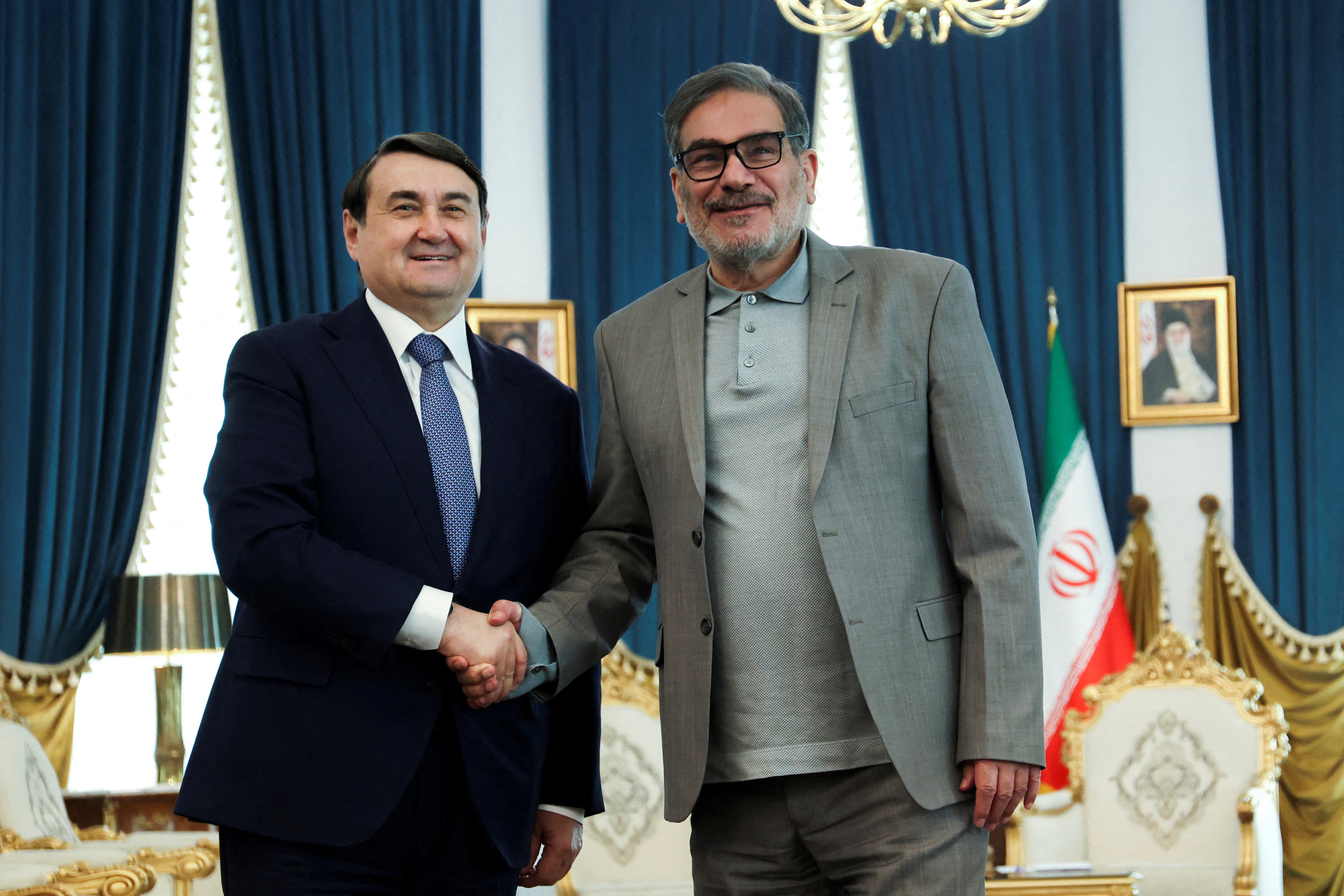 FILE PHOTO: Russia's Presidential Aide Igor Levitin and Iran's Secretary of the Supreme National Security Council Ali Shamkhani meet in Tehran