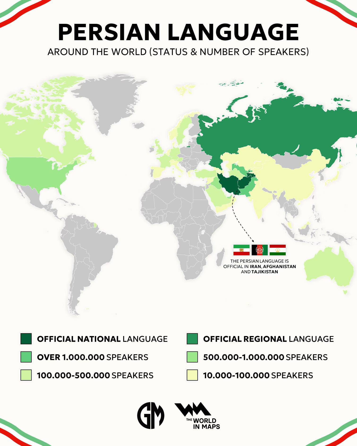 Iran's official language map
