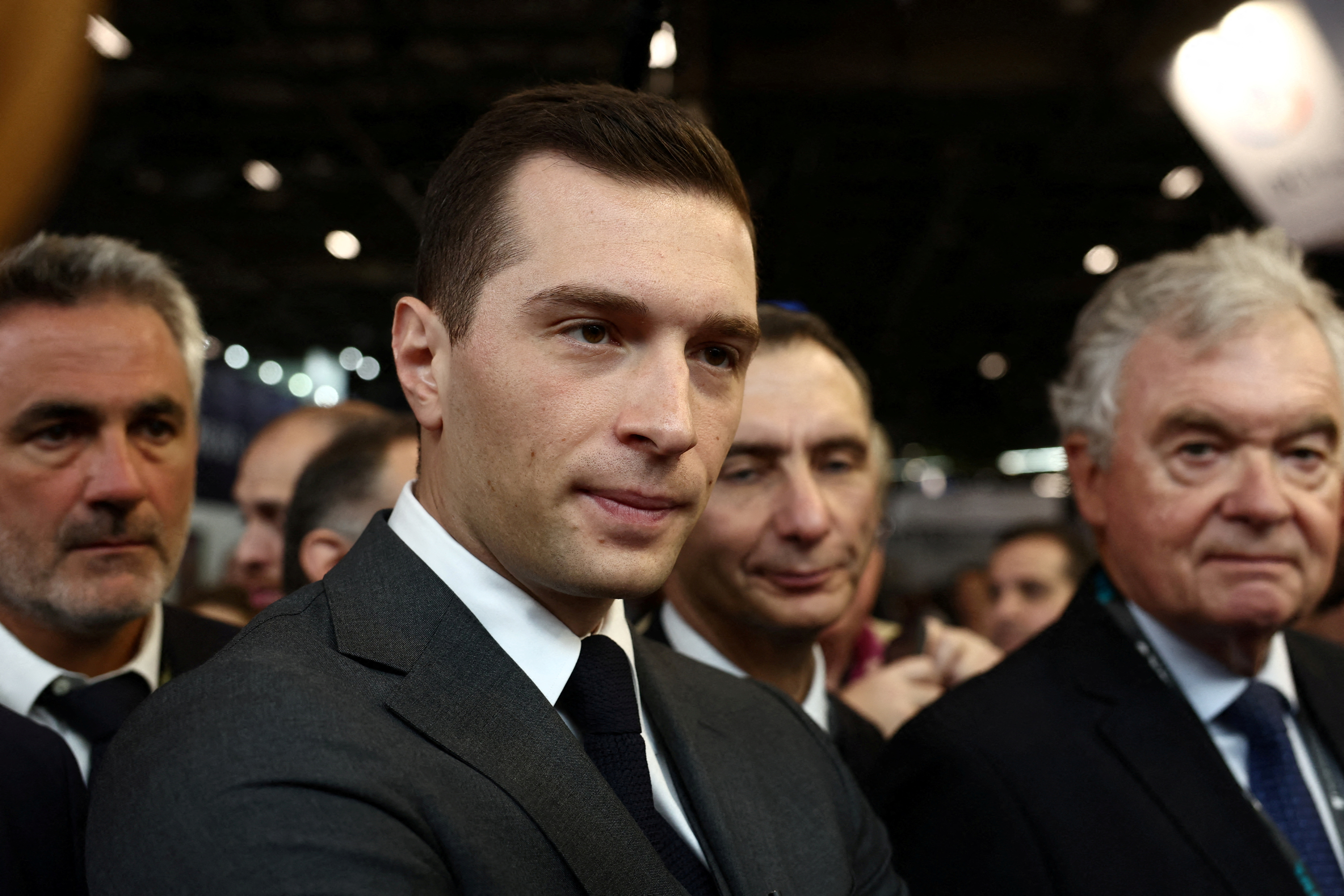 President of the French far-right RN party Bardella visits Eurosatory defence exhibition to campaign for early legislative elections
