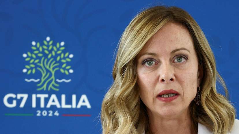 Italian PM Meloni holds a press conference after the annual G7 summit, in Savelletri