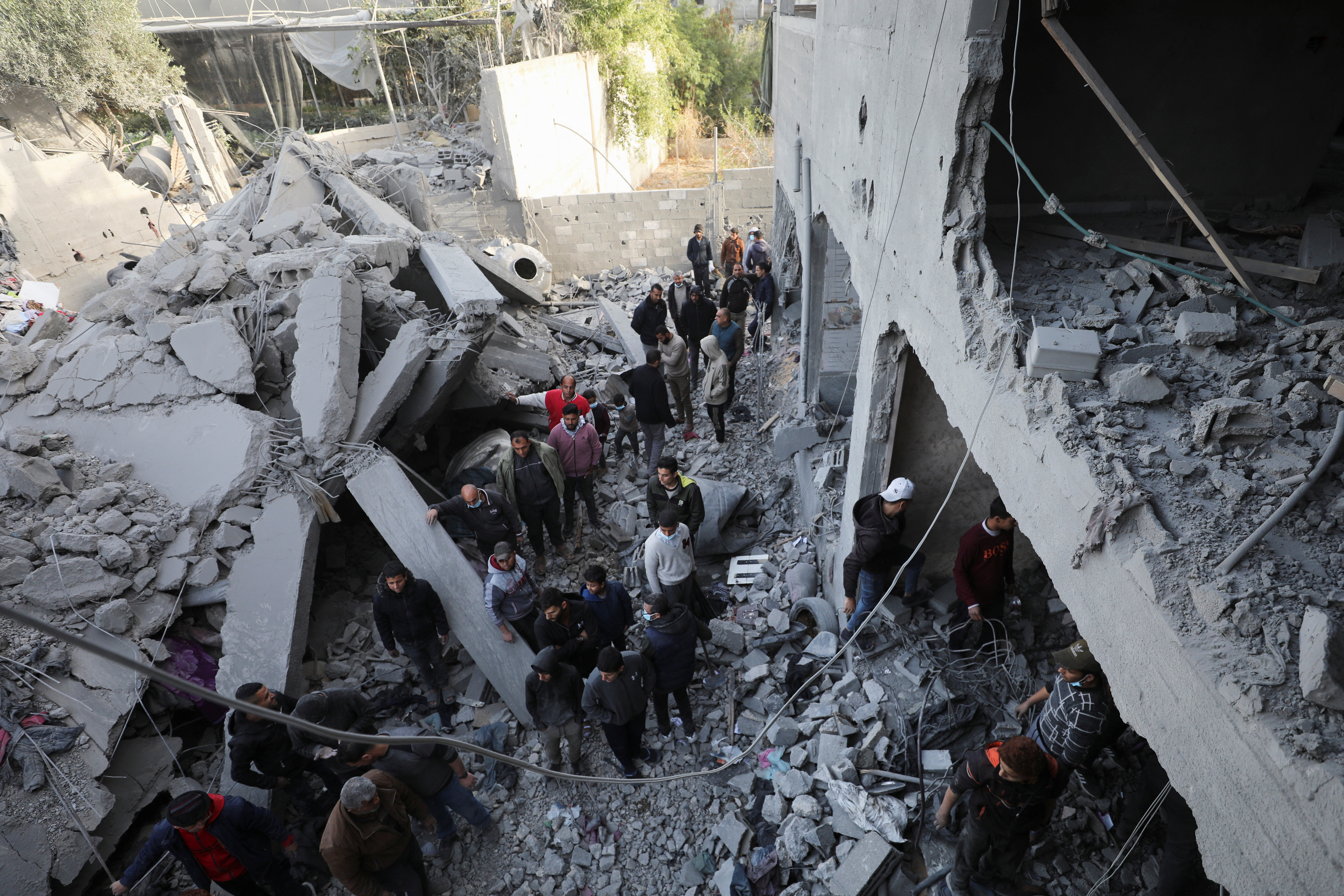 Aftermath of an Israeli airstrike on a house, in Gaza City