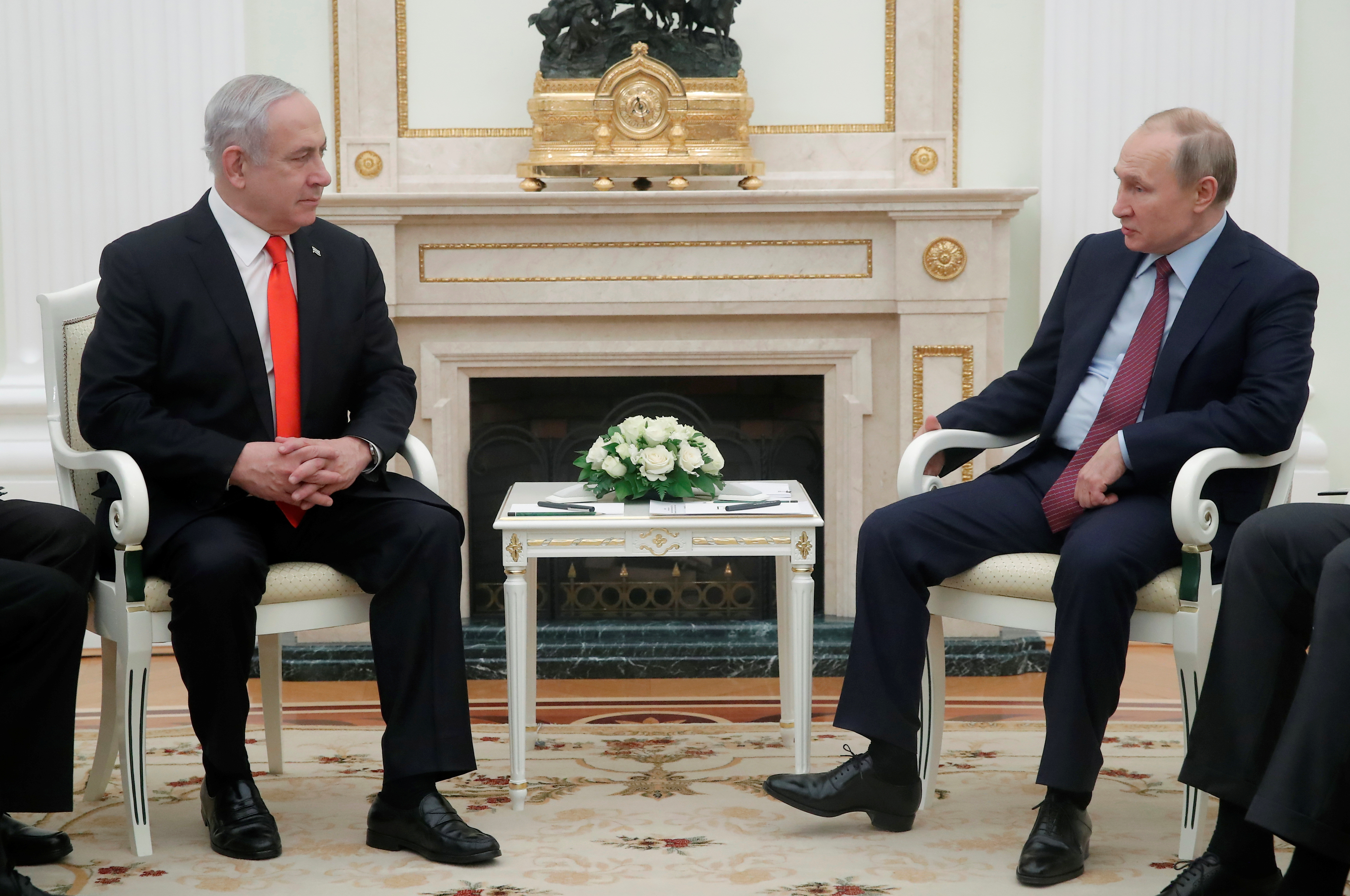 Russian President Vladimir Putin meets with Israeli Prime Minister Benjamin Netanyahu in Moscow