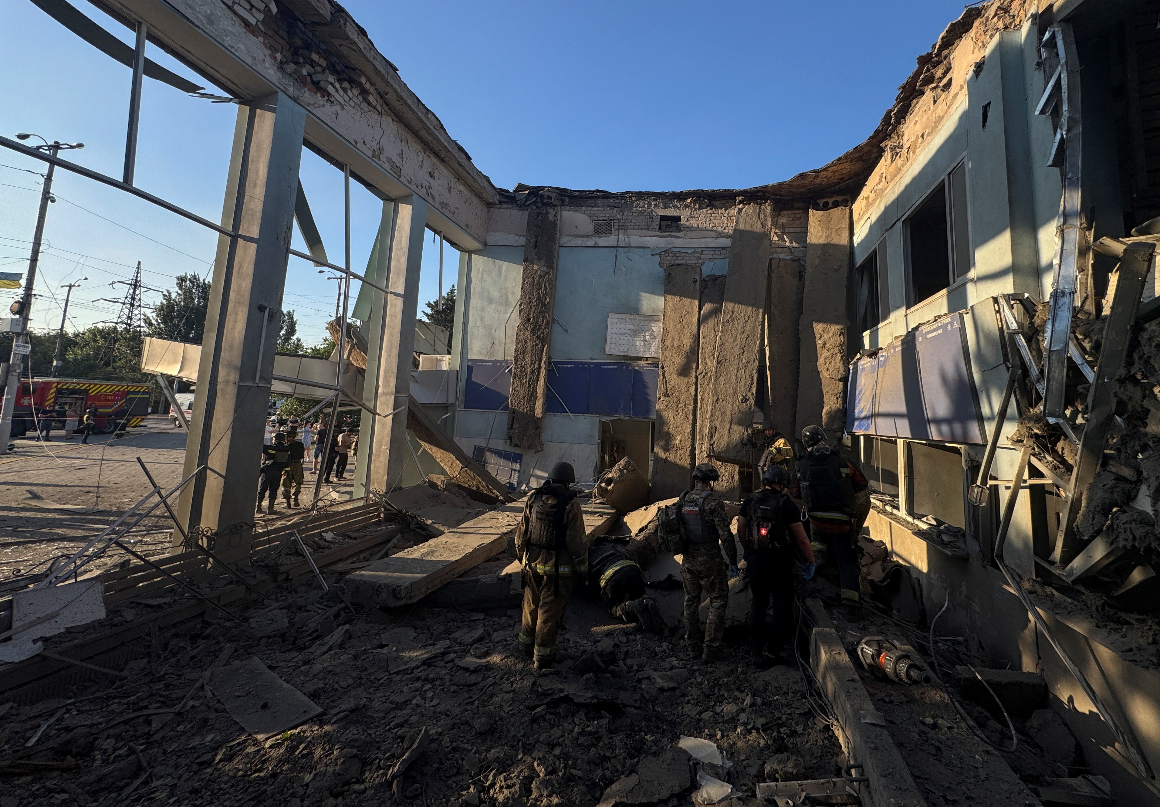 Aftermath of a Russian air strike in Zaporizhzhia