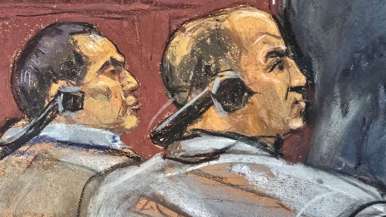 FILE PHOTO: Rafat Amirov and Polad Omarev appear in court in New York