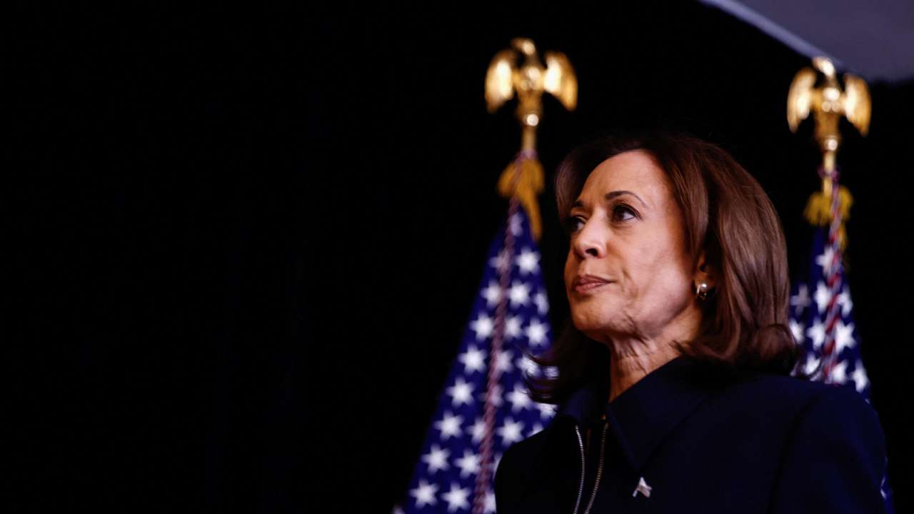 Democratic presidential nominee and U.S. Vice President Kamala Harris visits Josephine Butler Park Center