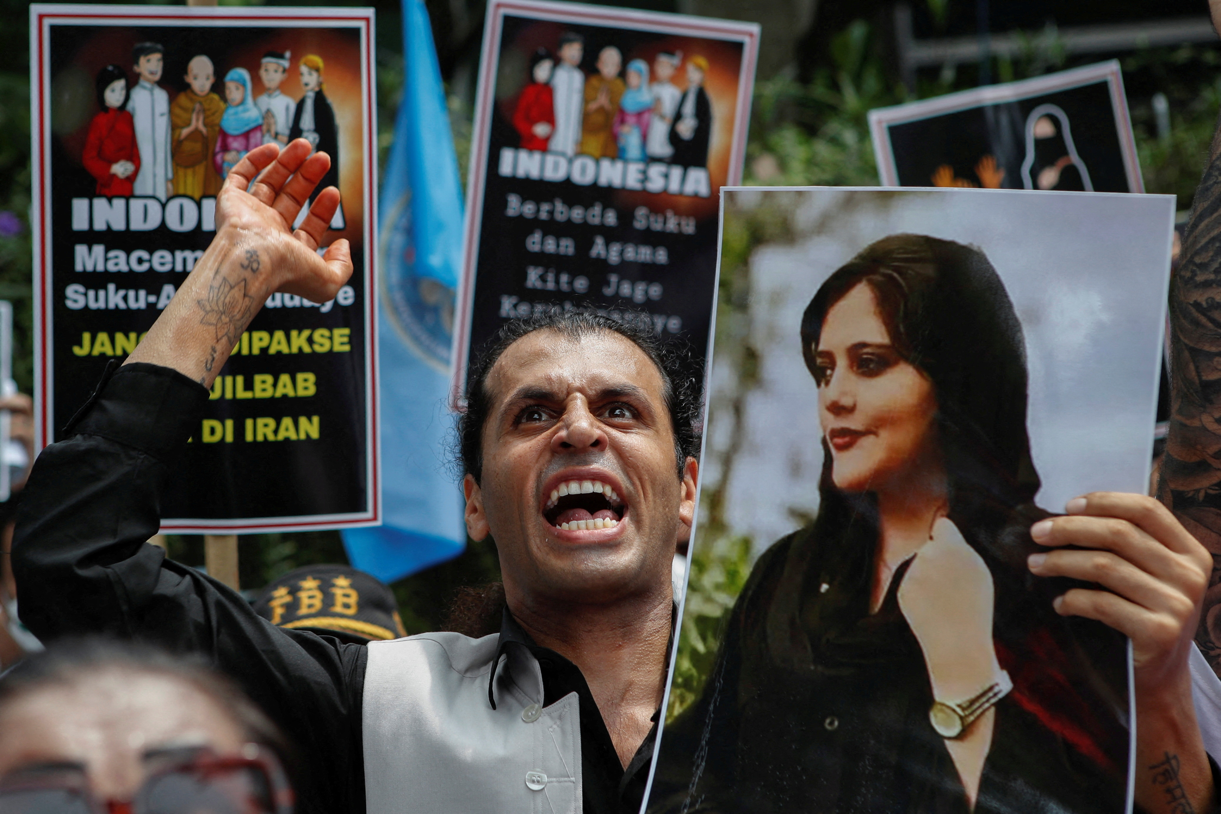 Protest against Iranian regime following Amini death in Jakarta