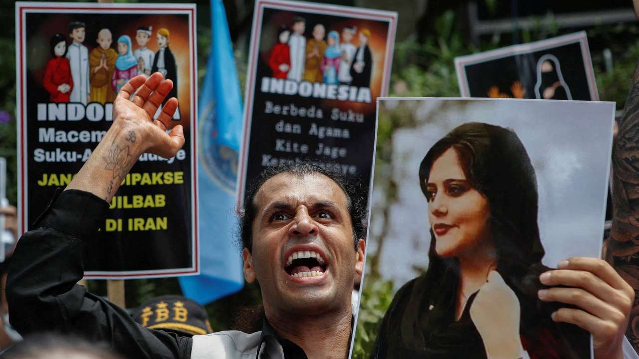 Protest against Iranian regime following Amini death in Jakarta