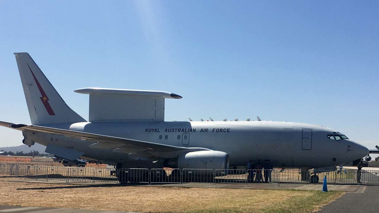 FILE PHOTO: A Royal Australian Air Force Boeing E-7 Wedgetail aircraft is seen on display at the Australian International Airshow in Avalon