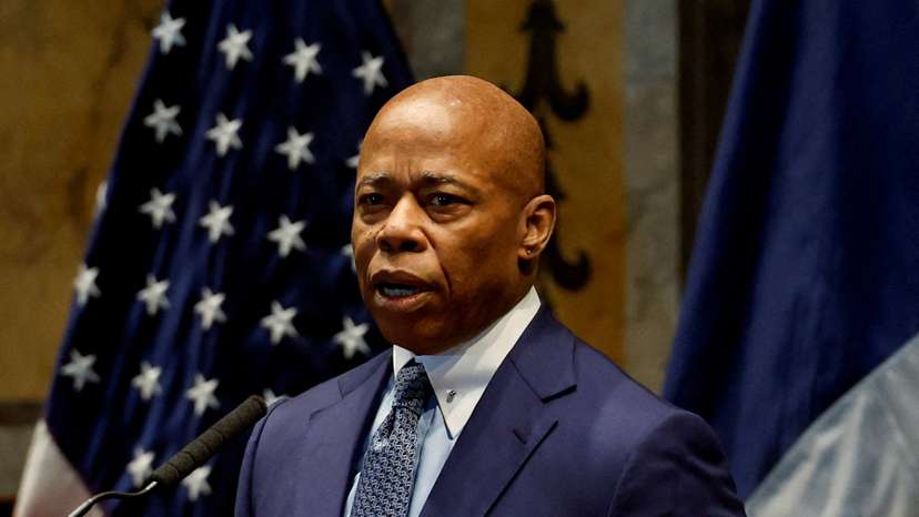 FILE PHOTO: New York City Mayor Eric Adams attends an interfaith breakfast event in Manhattan
