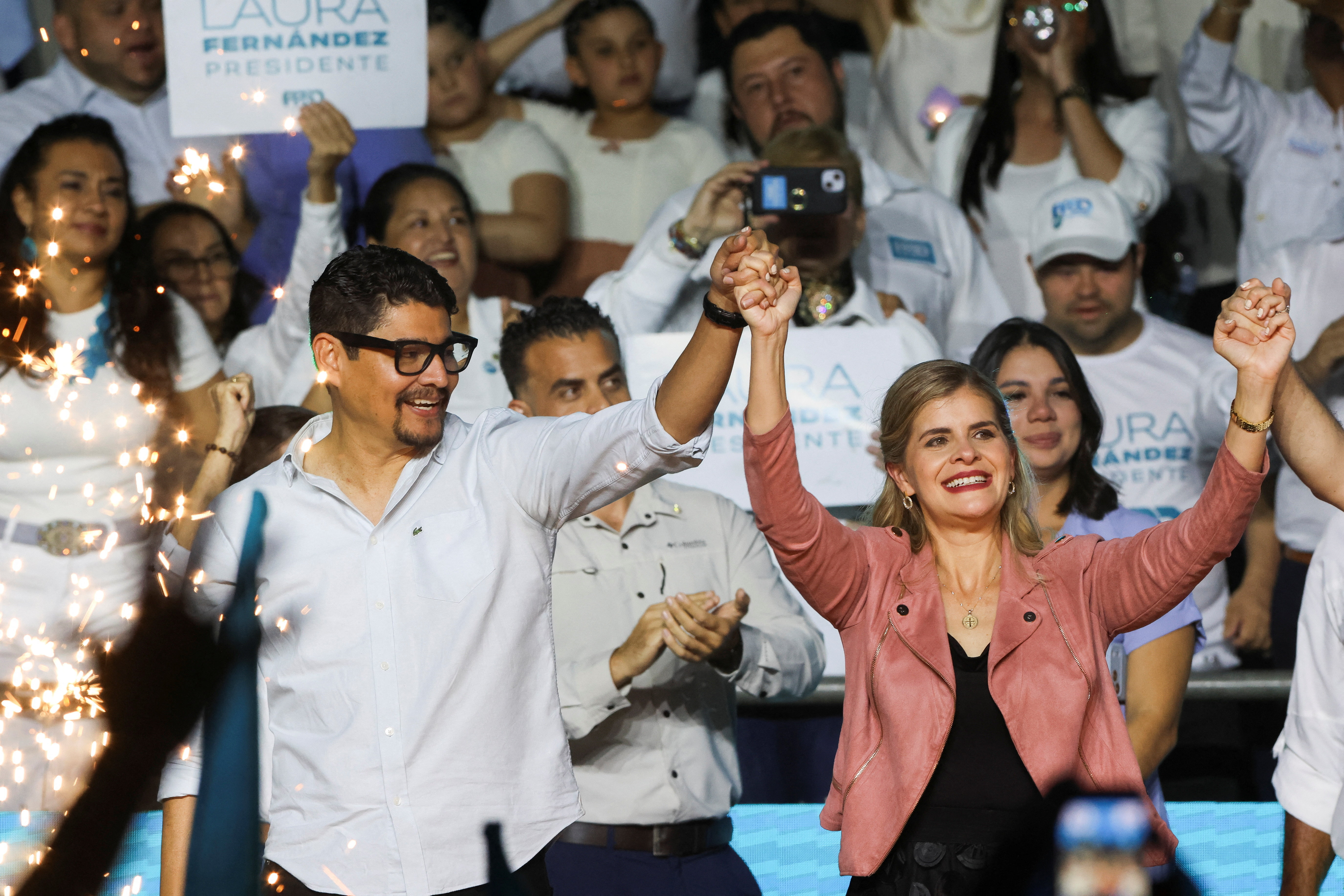 Costa Rica presidential candidate Laura Fernandez' closing campaign rally, ahead of the February 1 general election, in Heredia