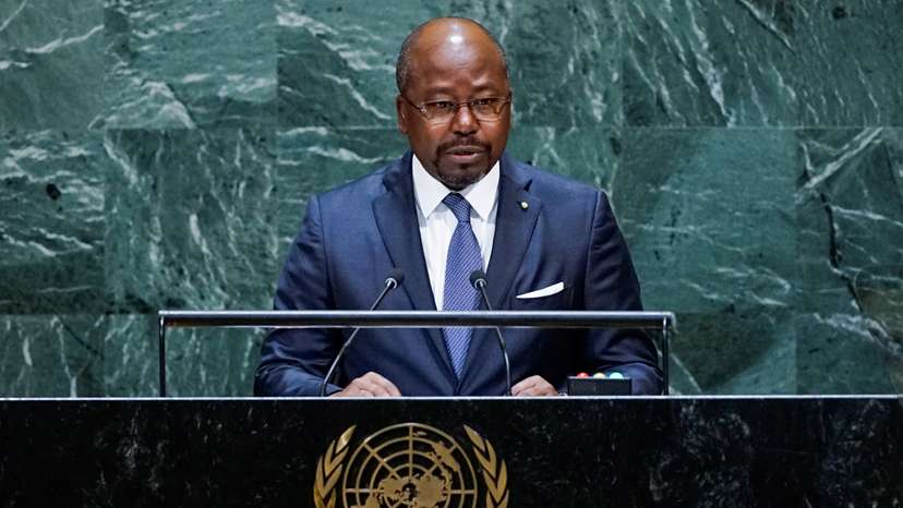 Gabon's Foreign Minister Alain-Claude Bilie By Nze addresses the 74th session of the United Nations General Assembly at U.N. headquarters in New York City