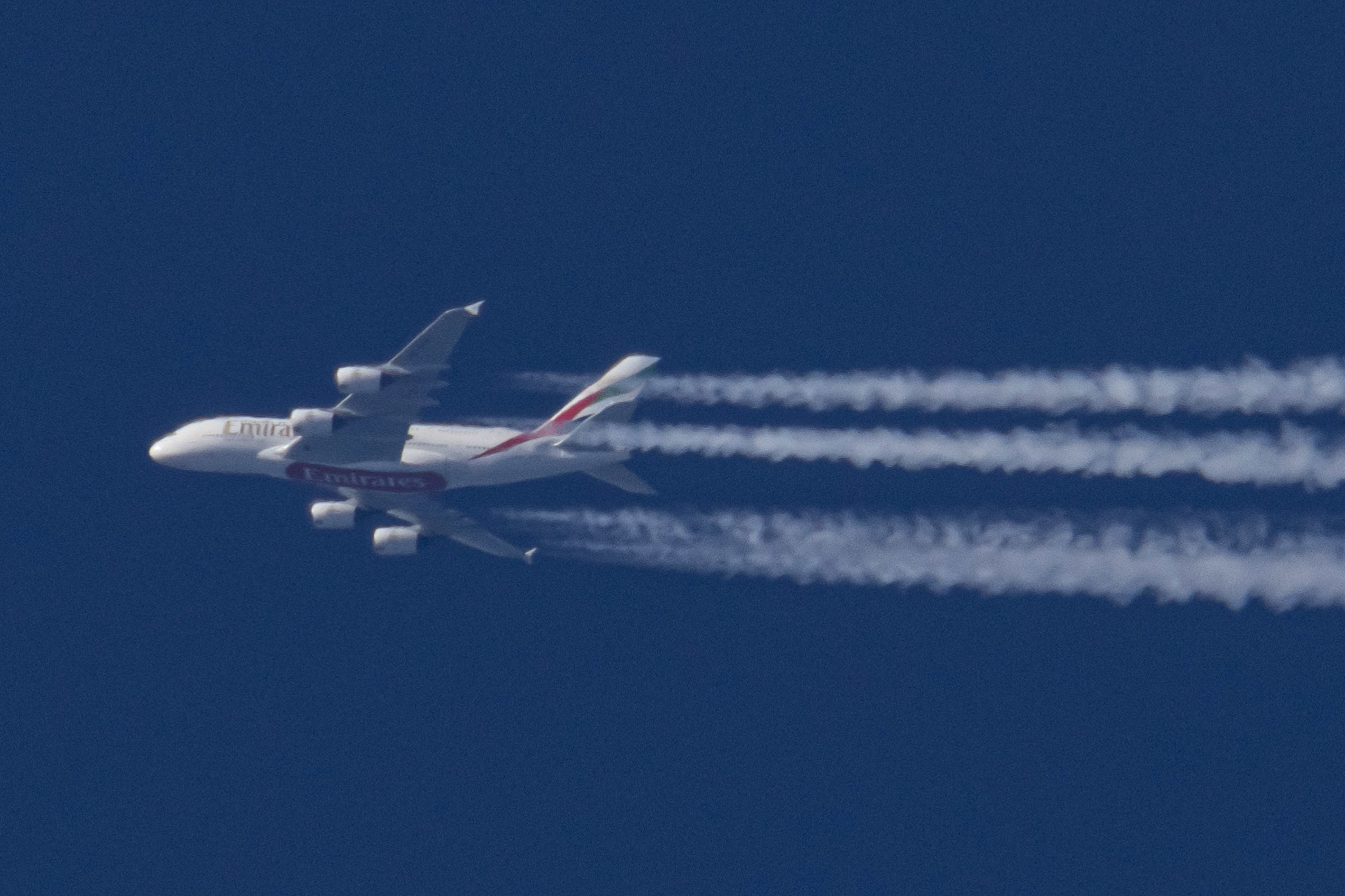 Emirates Airbus A380 Flying Over Germany