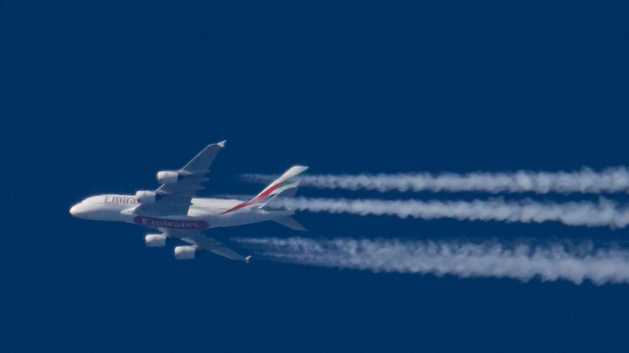 Emirates Airbus A380 Flying Over Germany