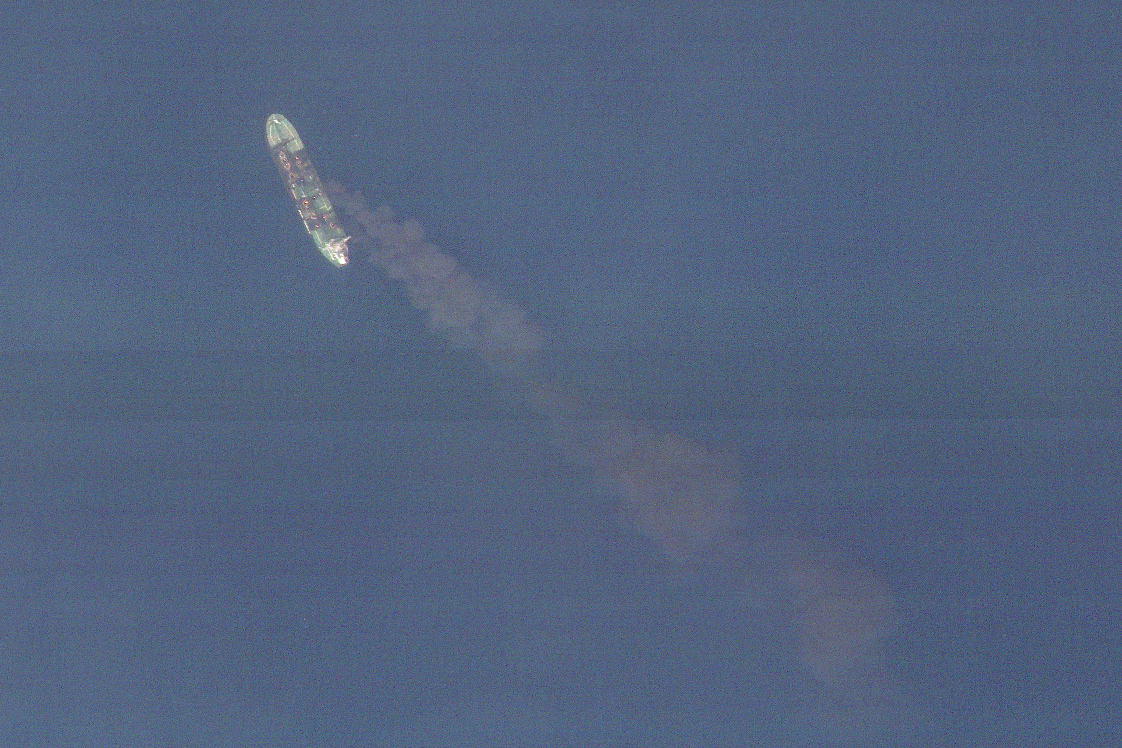 Tanker ship Sounion burns after attack by Yemen's Houthi militants in Red Sea