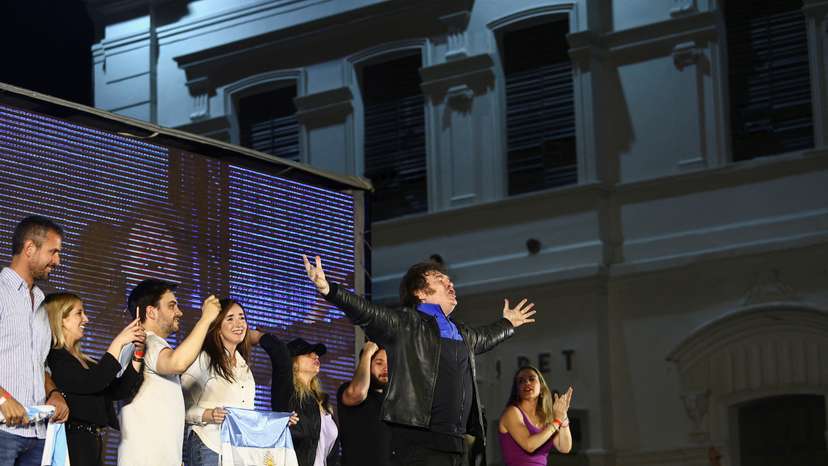 Argentine presidential candidate Javier Milei's electoral campaign closing event in Cordoba