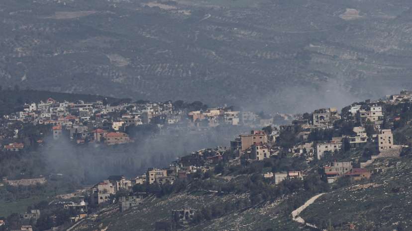 FILE PHOTO: Smoke rises from a Lebanese village near the border with Israel, amid escalation between Iran-backed Hezbollah and Israel, and amid the U.S.-Israeli conflict with Iran, as seen from northern Israel