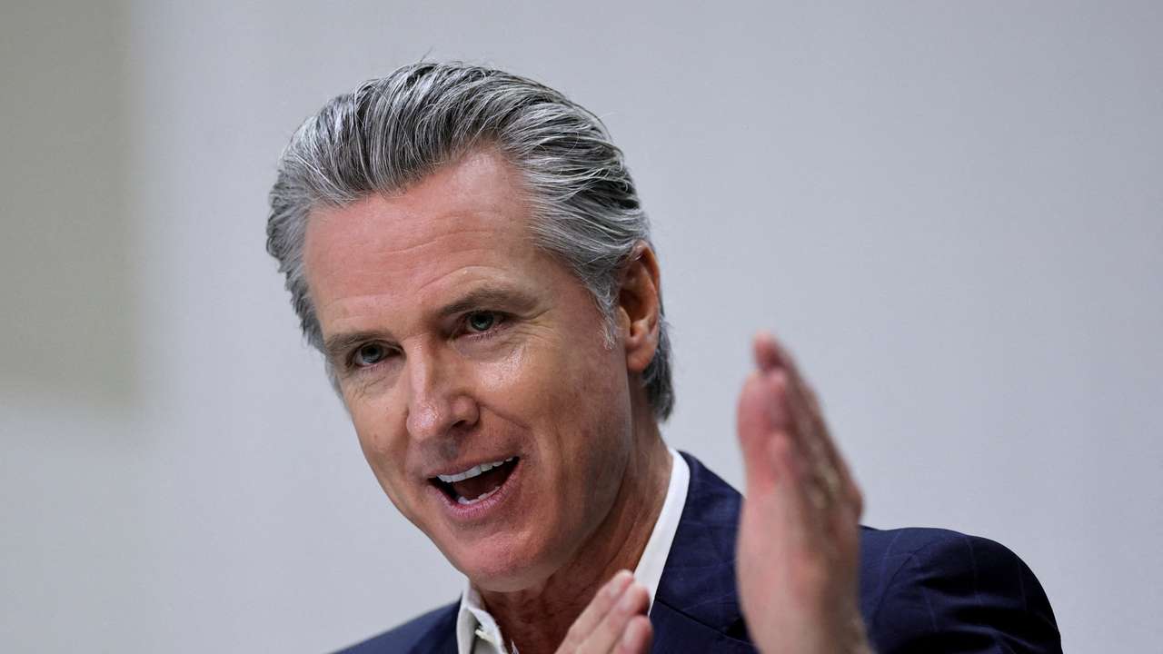 FILE PHOTO: California Governor Gavin Newsom attends a press conference the UN Climate Change Conference (COP30), in Belem