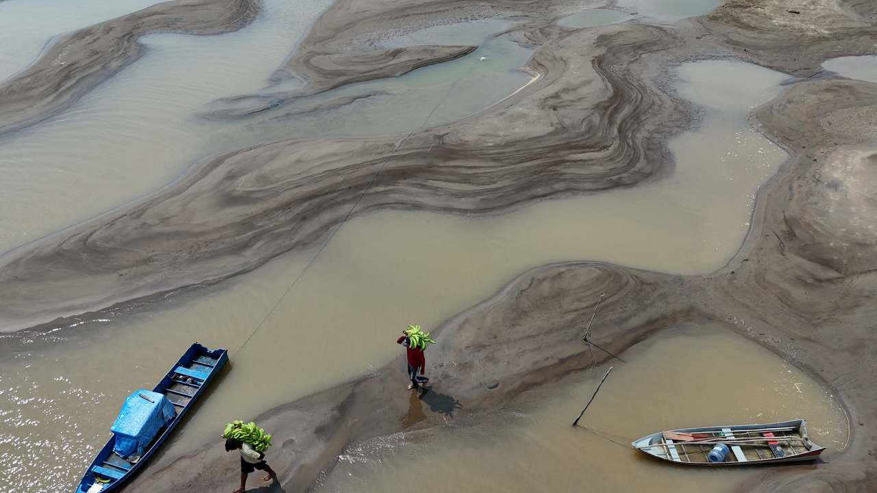 Severe drought of Solimoes River in Manacapuru