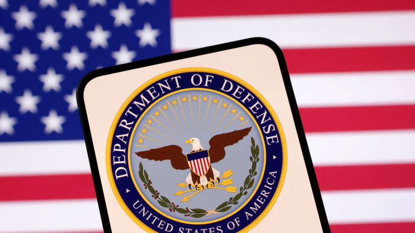 Illustration shows United States Department of Defense logo and U.S. flag