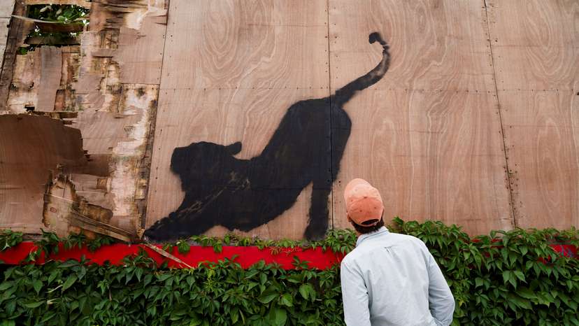 New artwork by Banksy on Edgware Road in London