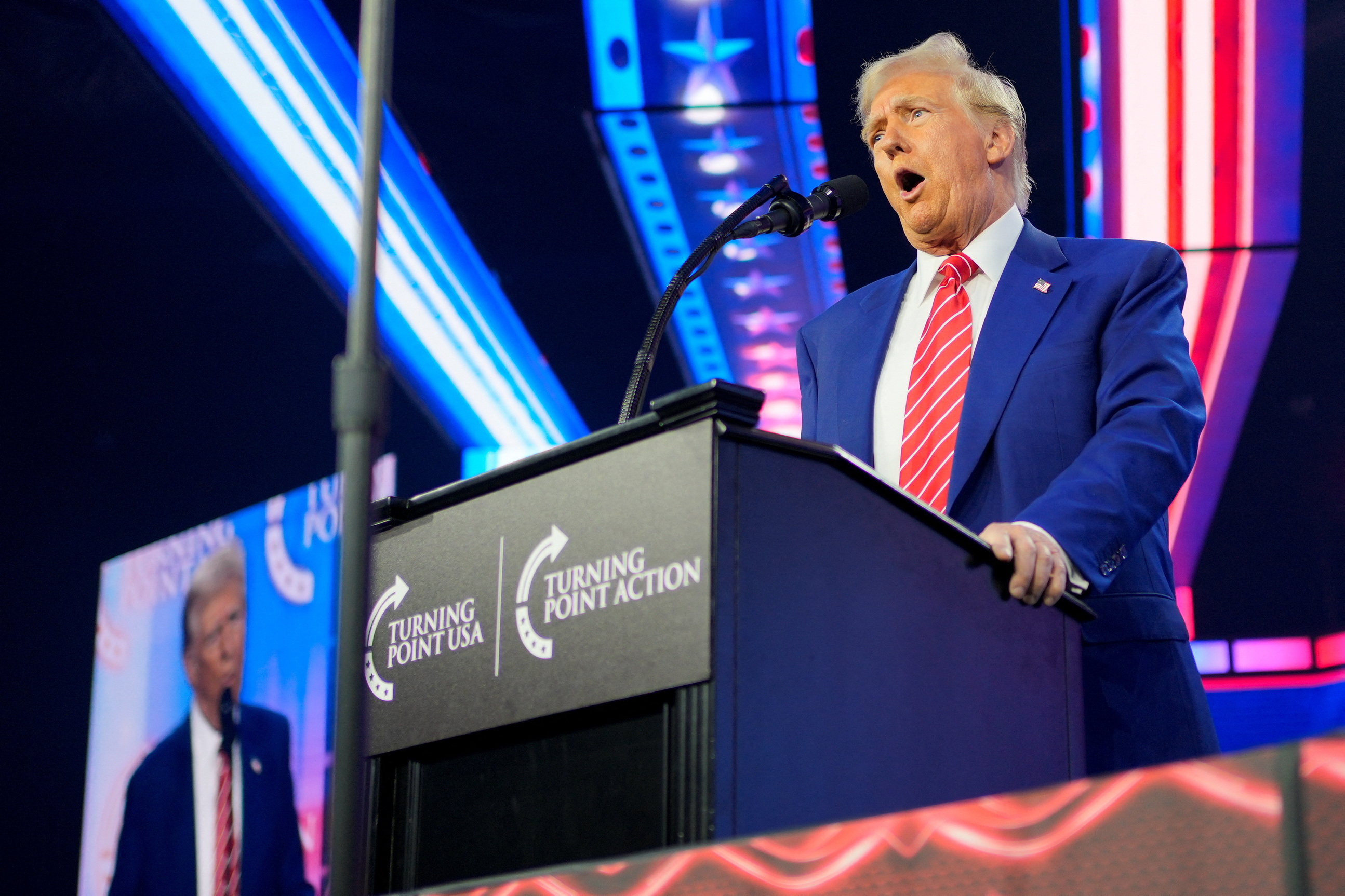 U.S. President-elect Trump attends a Turning Point USA event in Phoenix, Arizona