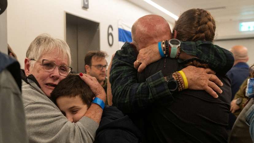 FILE PHOTO: Former hostages who were released from the Gaza Strip on November 26 are reunited with their family in Israel