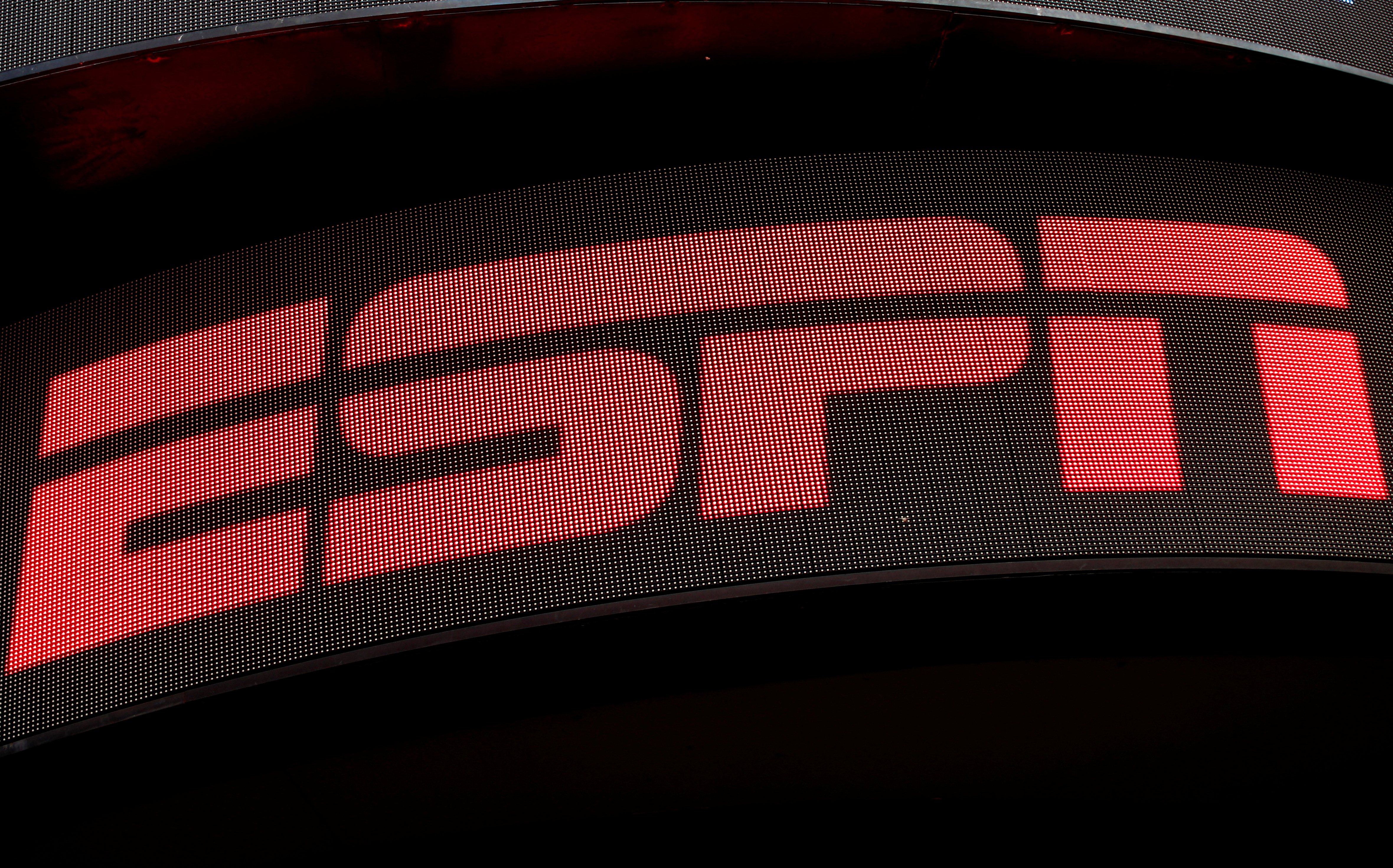 The ESPN logo is seen on an electronic display in Times Square in New York City